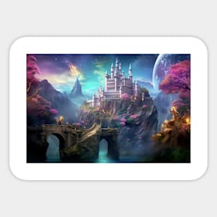 Fortress Castle Otherworldly Dimension Fantastic Landscape Surrealist Sticker